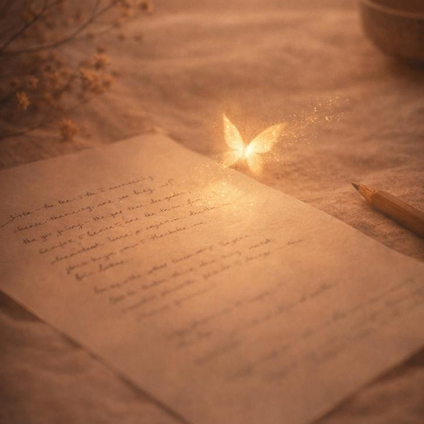 A quiet note in warm light